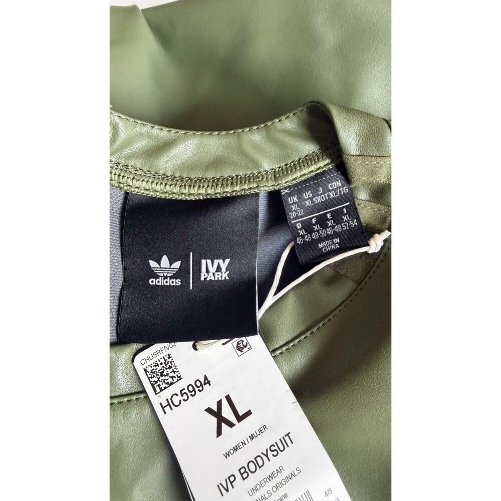 Adidas x Ivy Park Beyoncé Padded Faux Leather Body Suit Wild Pine Size XL - Picture 11 of 16